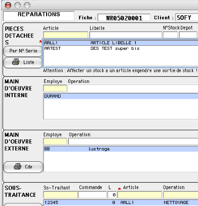 rparations dans equagestion